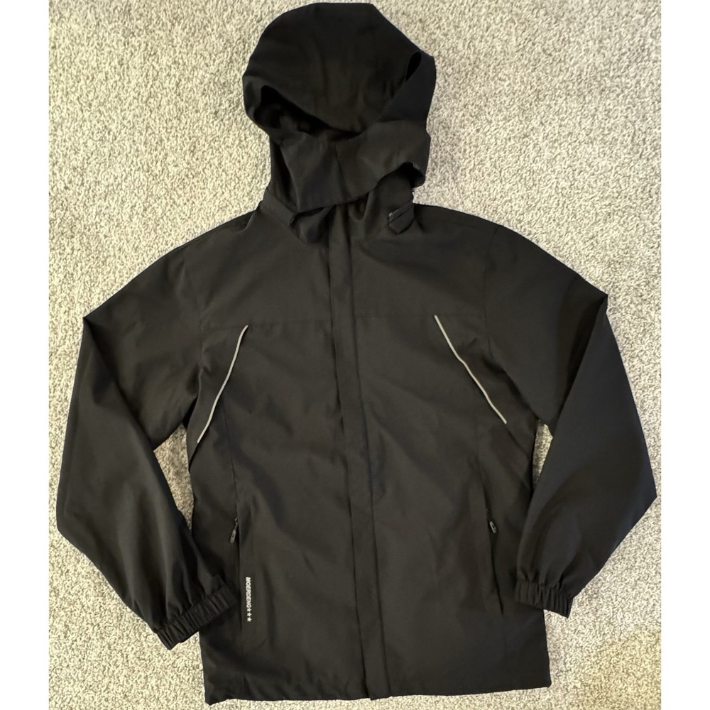 Moerdeng Jacket Mens Small Waterproof Black Mesh Lining Hooded Full Zip
